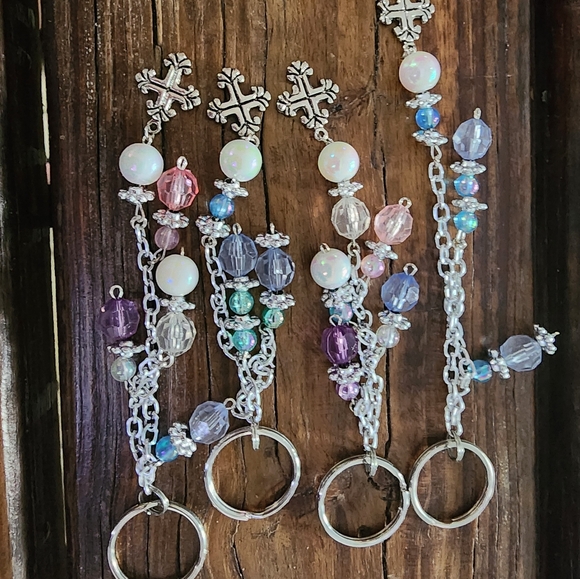 Hand Crafted Accessories - Handmade keychain with multicolor accent beads (#2)